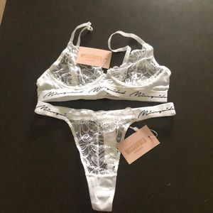 Missguided white lace lingerie set